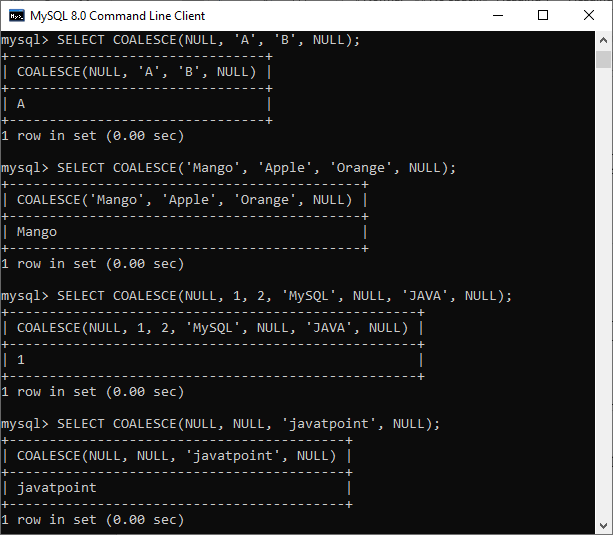 MySQL NULL Values